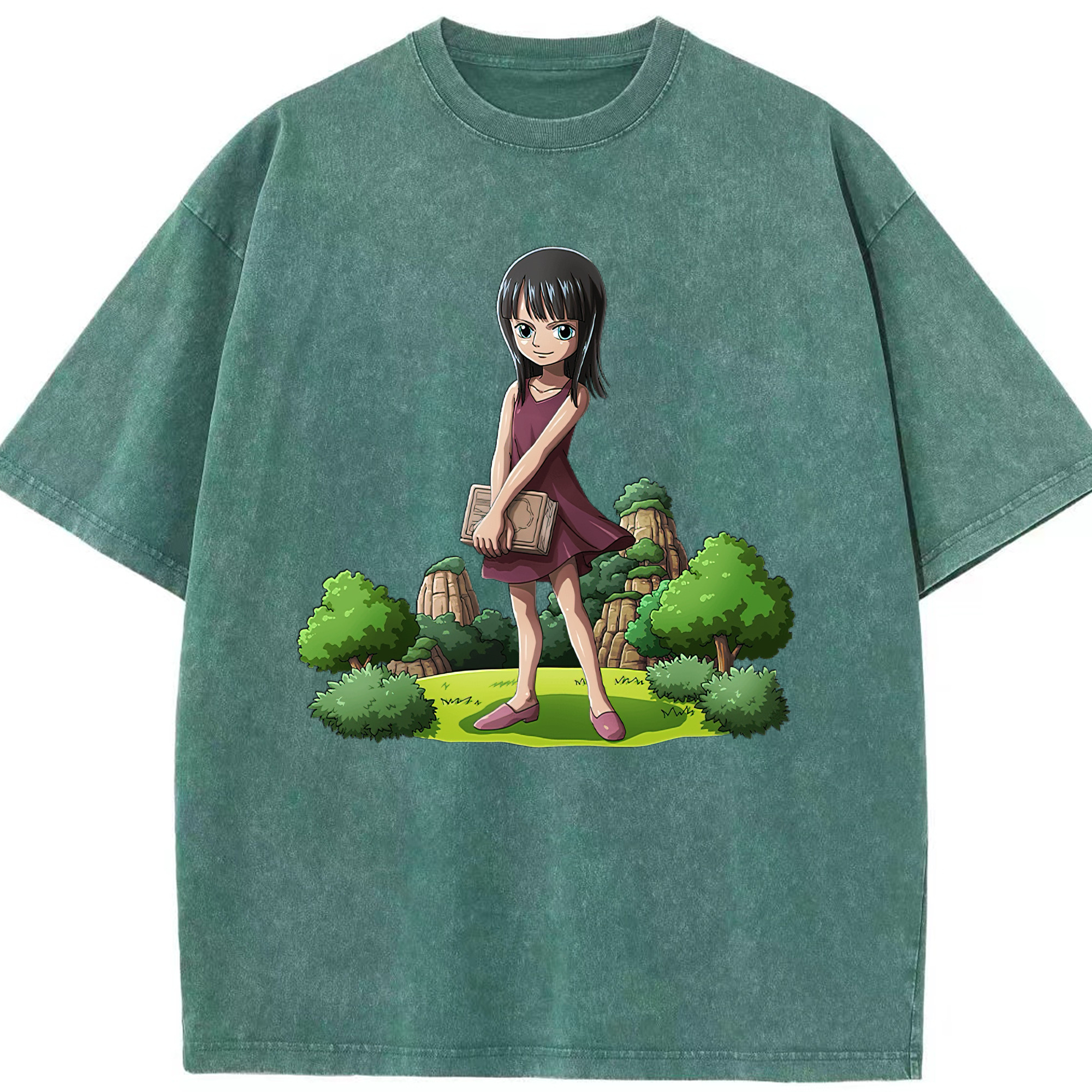 ワンピース ニコ・ロビン ONE PIECE Nico Robin 綿100% ヴィンテージ風 半袖Tシャツ（フロントプリント）